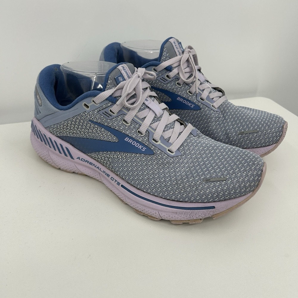 Brooks Womens Adrenaline GTS 22 Running Shoes Size 9.5 Athletic Blue Lavender
